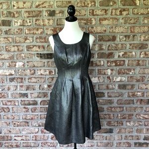 Nine West Platinum Metallic Herringbone Dress Sz 4